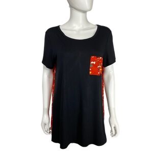 Paisley Grace Mix Media Pocket Front Curtain Back Top